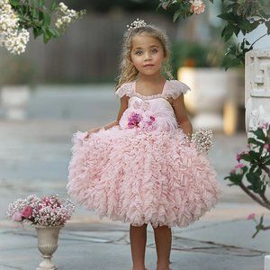 NWT Dollcake Couture Happily Ever After Pink Girls Dress w Sash Girls sz 10